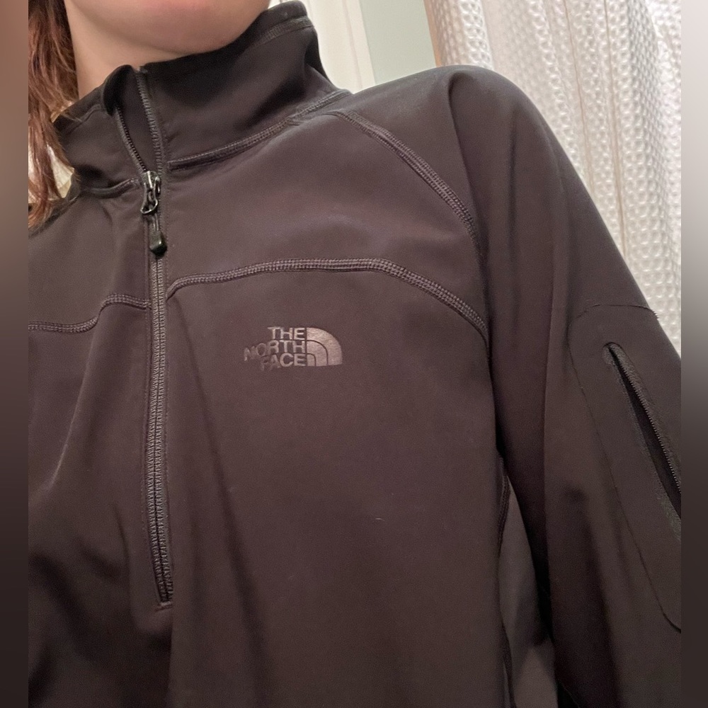 The North Face Black Half Zip Soft Shell Jacket Large - Picture 2 of 4